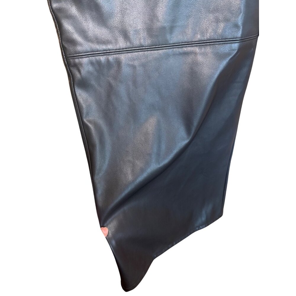 We The Free Womens XL Black Faux Leather Wide-Leg Pants XL Glam City Mob Wife - Picture 12 of 12